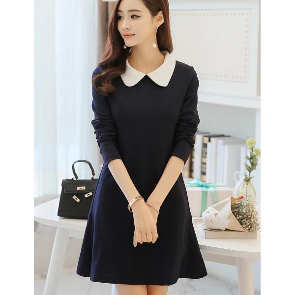 レディース 長袖 白襟付きネイビーワンピース ショート丈 清楚 上品 S M L 2l 3l Buyee Buyee Japanese Proxy Service Buy From Japan Bot Online