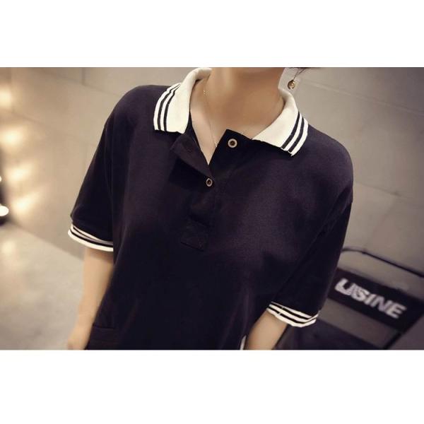 レディース ポロシャツ ワンピース ロングシャツ 半袖 襟袖ストライプ Buyee Buyee 日本の通販商品 オークションの代理入札 代理購入