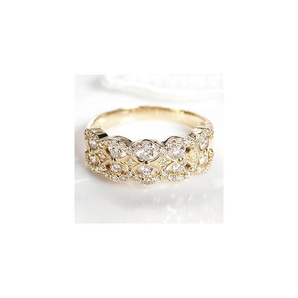 K18WG/YG/PG/Pt900【0.60ct】ダイヤモンド 透かし リングゴールド 