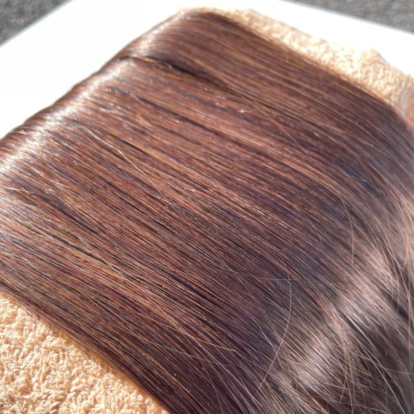 ダーク ブラウン 茶色 P-2 シール エクステ 人毛 ロング ヘア