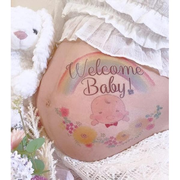 「私たちのところに来てくれた大切な天使」その感謝と待ち遠しい思いをマタニティフォトにして残しませんか。ご自宅で簡単にボディペイントシールを使っておしゃれなマタニティフォトが撮れます。台紙の大きさは縦横21cmです。安心安全の素材を使用してお...