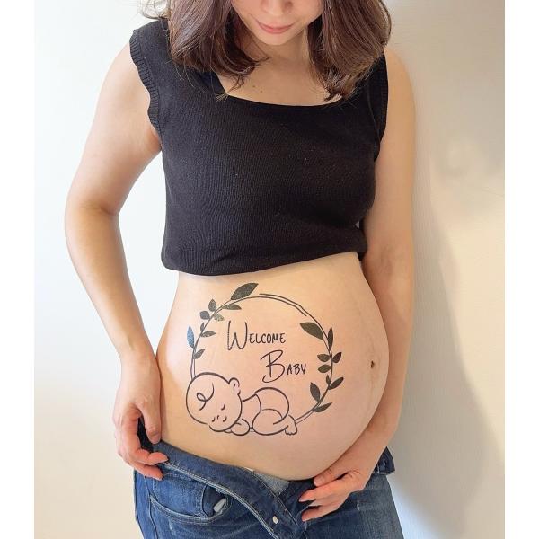 【中サイズ】ねんねベビー　マタニティフォトシール　マタニティシール 楽天市場】BabyRiver Baby 公式ロゴ A4サイズ マタニティフォト