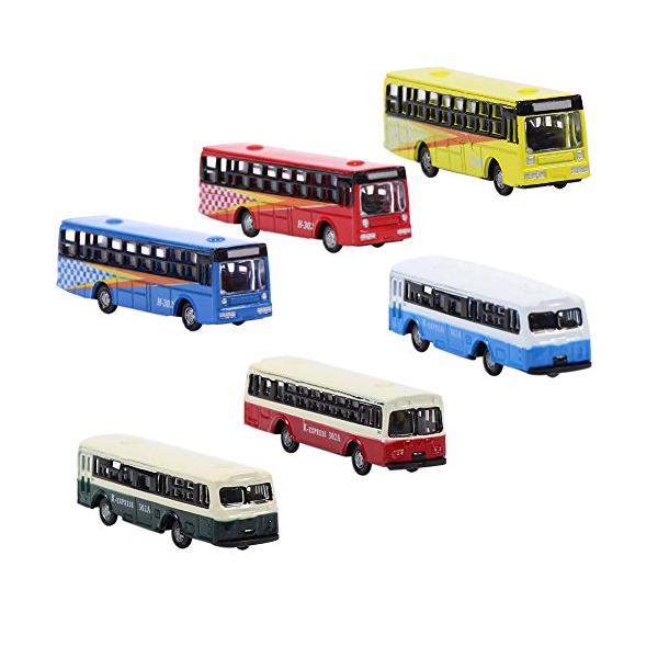 【ご購入後の当店からの連絡はご登録のメールアドレスに通知いたします。必ずご確認ください】バスコレクション バス模型 ミニバス 車模型入数：6本入り参考比率：1:150，N比率などに適用サイズ：65×15×20mm材質: 金属
