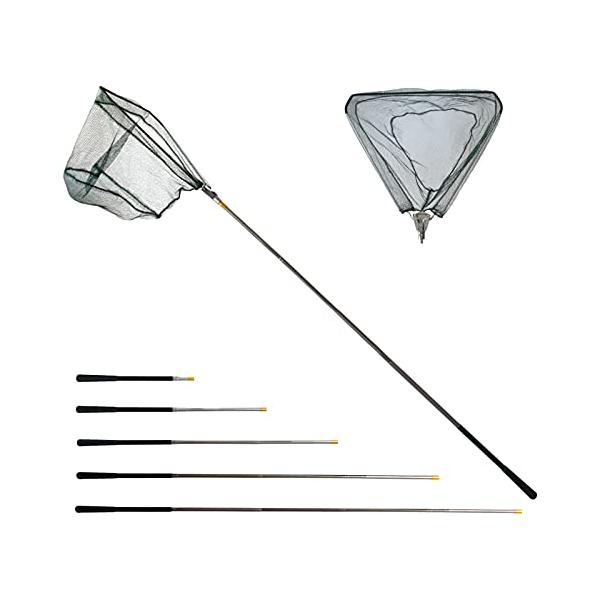 玉網 ラバー ランディングネット 魚網 タモ網 三角型 伸縮 折りたたみ