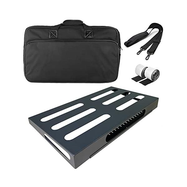 GOKKO AUDIO エフェクター ペダルボード 内蔵電源ブラケット ポータブル用収納バッグ付き (L-560x320x70MM)