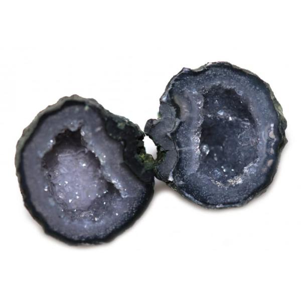 SCIENCE ミニ鉱物標本ジオードペア（トレジャーメノウ）「ジオード・クォーツ Geode Quartz 産地：メキシコ Mexican Quart