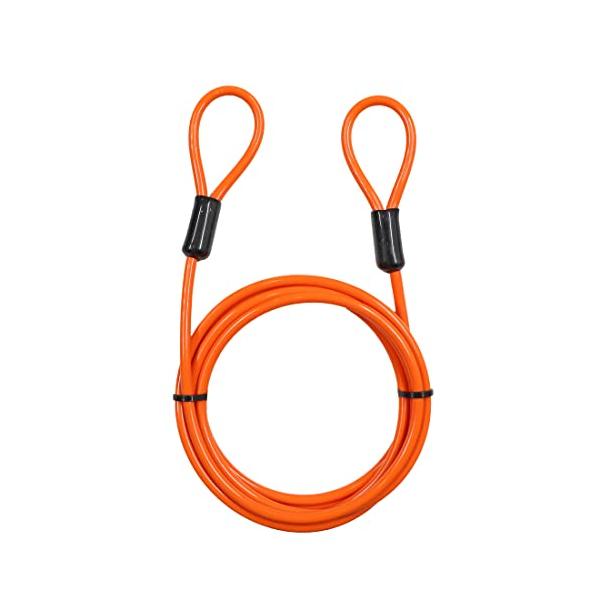モトベース（MOTO BASE）盗難防止用品 モトロックシリーズ コンパクト ループワイヤー（φ4.5） 長さ：1800ｍｍ/オレンジ｜MBLC-ST