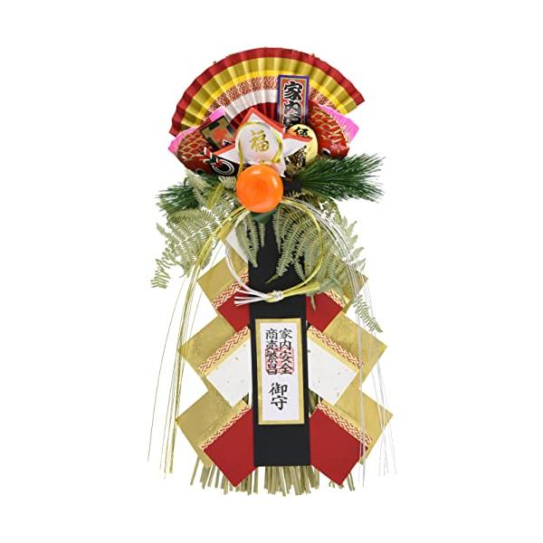 正月飾り しめ飾り 玄関 リース 福寿玉飾り(特大) 58cm A-931 : べるお