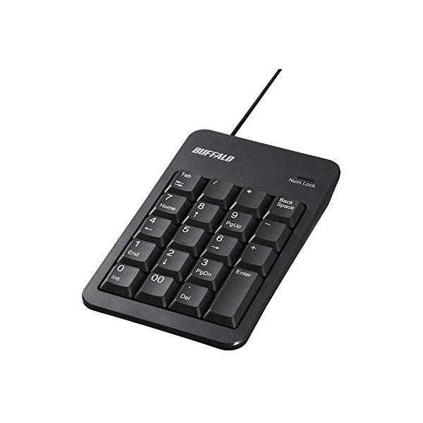 他サイト： BUFFALO 有線テンキーボードTabキーUSBハブ付き ブラック BSTKH100BKの商品画像