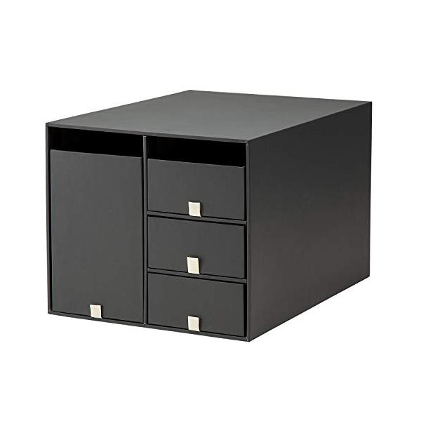 プラス 収納ボックス リビングポスト ブラック Lサイズ LP-304YL 85-133