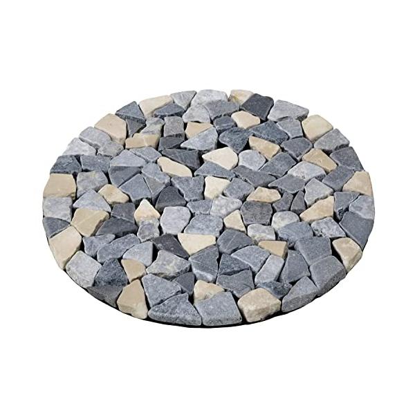 【ご購入後の当店からの連絡はご登録のメールアドレスに通知いたします。必ずご確認ください】【仕様】サイズ：幅23×奥行23×高さ1cm/重量：約900g/材質：天然石、不織布/カラー：ベージュ・グレー(MX)/1枚入り【特徴】置くだけでおしゃ...