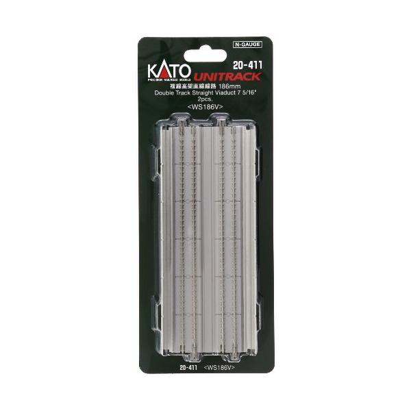 KATO Nゲージ 複線高架直線線路 186mm 2本入 20-411 鉄道模型用品 : べ