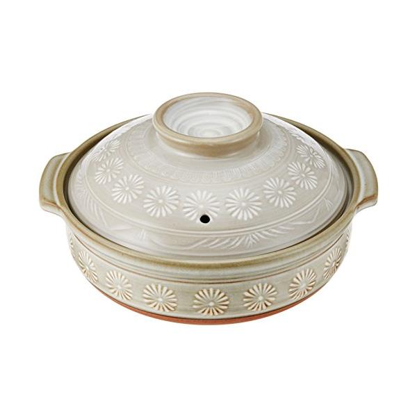 他サイト： 銀峯陶器(Ginpo Touki) 萬古焼 銀峯 花三島 土鍋 (深鍋) 8号 2-3人用 52009の商品画像