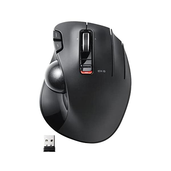 他サイト： エレコム ワイヤレス トラックボールマウス EX-G 握りの極み 6ボタン チルトホイール（左右スクロール） ブラック M-XT3DRBKの商品画像