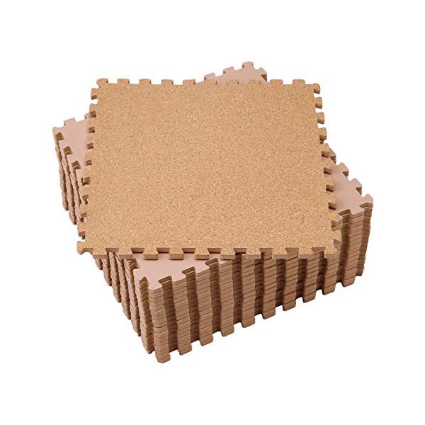他サイト： コモライフ コルクマット ジョイントマット ブラウン 18枚組 プレイマット ペット 天然素材 ノンホルムアルデヒド 防音 衝撃緩和の商品画像