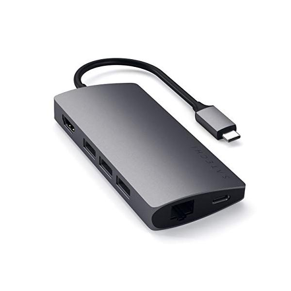 他サイト： Satechi V2 マルチ USB-C ハブ 8-in-1 (スペースグレイ) 4K HDMI(60Hz), イーサネット, USBC PD充電,の商品画像