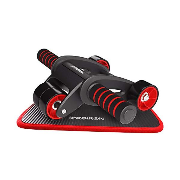 他サイト： PROIRON 腹筋ローラー 四輪 アブローラー 腹筋 エクササイズローラー 超快適な膝マット付き 静音 初心者 女性 に適しています【最新四輪、安定の商品画像