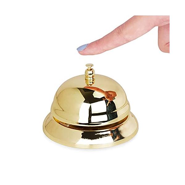 他サイト： fogman 呼び鈴 卓上 ベル チャイム 受付 プレート カウンターベル 受付カウンター ゴールド 金色の商品画像
