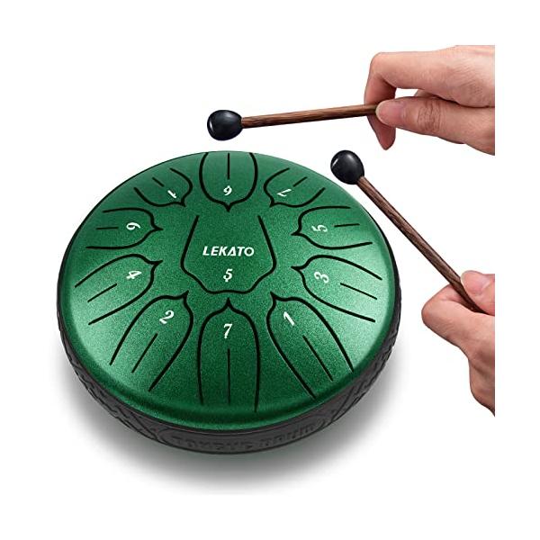 スリットドラム スチールタングドラム LEKATO 金属ドラム 11音 6インチ