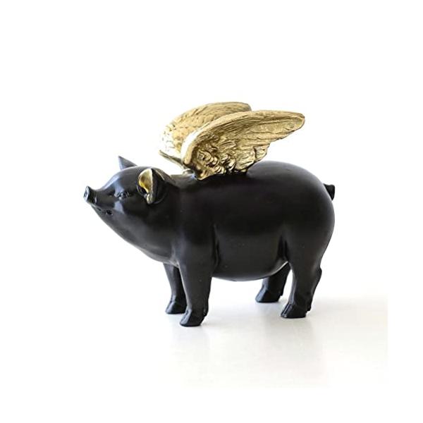 ぶた 置物 置き物 オブジェ おしゃれ 雑貨 豚 ブタ 天使 羽