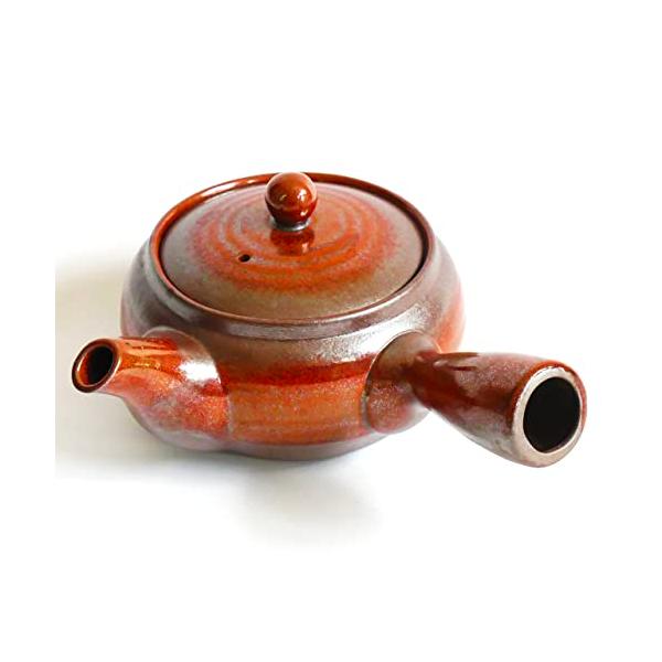 二煎目もおいしい 】茜急須 萬古焼 万古焼 日本製 2人分 赤 きつさこ
