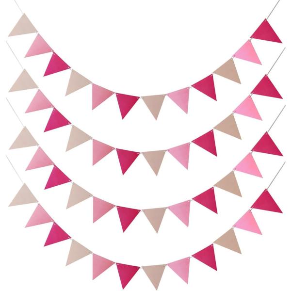 4本入 ガーランド 三角旗 、BetterJonny フラッグ 旗 組のフェルト織物