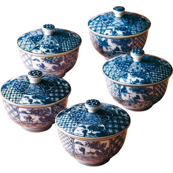 清水焼 祥瑞 蓋付お茶呑茶碗5客揃 セット 食器 和食器 ご自宅用 