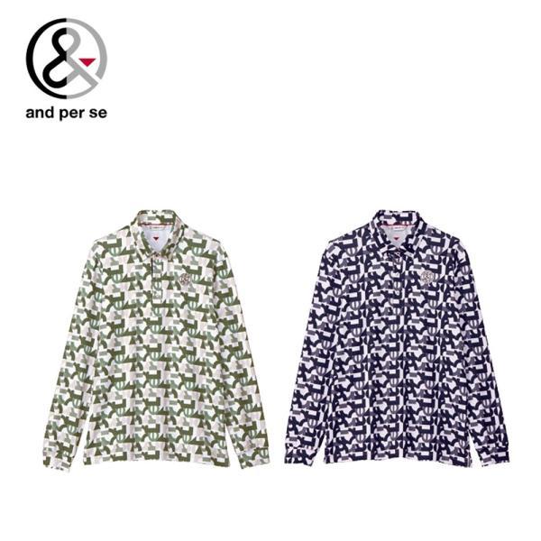 セール 20%OFF and per se アンパスィ メンズ ゴルフウェア シャツ