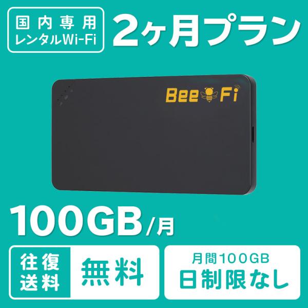 wifi レンタル 月間 100GB  2ヶ月 月末まで ポケット ワイファイ ルーター 往復日本国内 100GB LTE お得 U3 入院 旅行 出張 引っ越し テレワーク