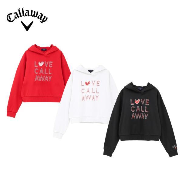 セール Callaway キャロウェイ レディース ゴルフウェア トレーナー ラブキャロウェイ コットン裏毛スウェットパーカー C24117220 ショート丈