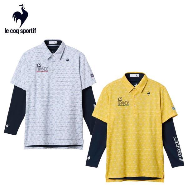 【セール】 le coq sportif ルコックスポルティフ メンズ ゴルフウェア シャツ インナー付半袖シャツ LG5FTZ00M 25FW 秋冬 吸汗速乾 ストレッチ
