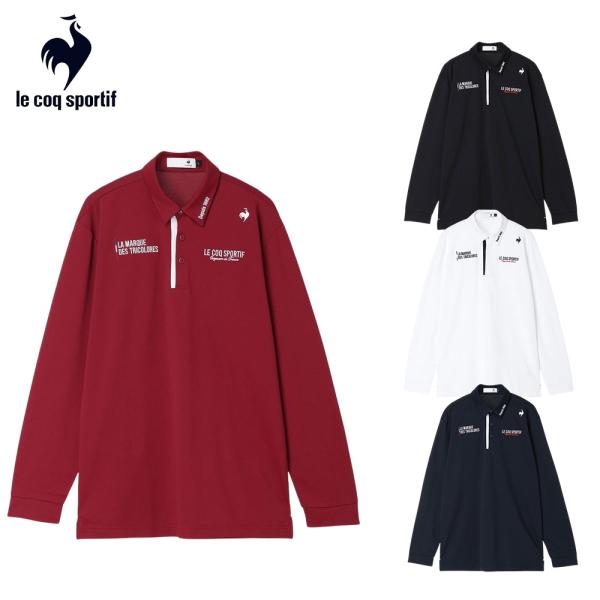 le coq sportif ルコックスポルティフ メンズ ゴルフウェア シャツ マーキングデザイン長袖シャツ LG6FLS00M 26FW 秋冬 吸汗速乾 UV CUT