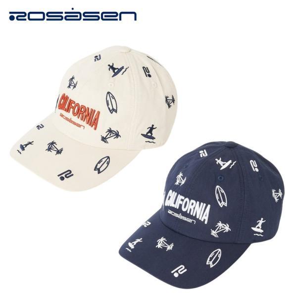 【セール】Rosasen ロサーセン ユニセックス ゴルフ 帽子 キャップ 飛び柄キャップ 04653202 25SS 春夏 総柄キャップ 高級感 トレンディ 調整可