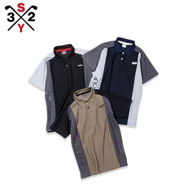 【セール】SY32 by SWEETYEARS エスワイサーティトゥバイスィートイヤーズ メンズ ゴルフウェア シャツ 3D-FACE PANEL POLO SYG-25S019 25SS 春夏