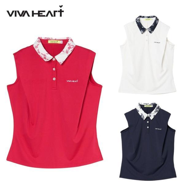 【セール】VIVA HEART ビバハート レディース ゴルフウェア ノースリーブ ボタニカル高機能ベア天 ノースリーブシャツ 01223470 25SS 春夏 吸水速乾
