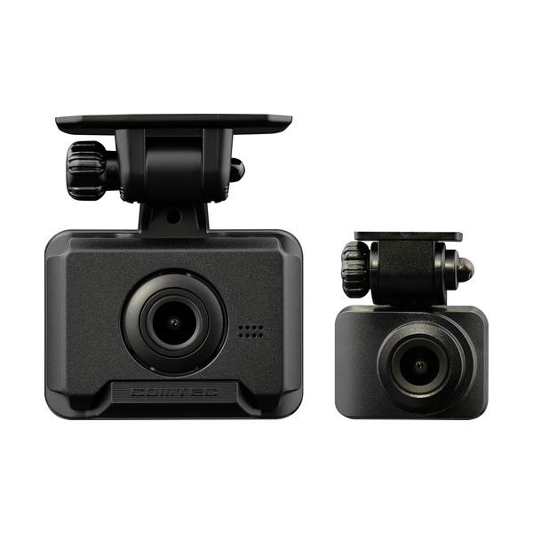 コムテック ZDR250D 前後2力メラドライブレコ一ダ一 プッシュレバースイッチ搭載 運転支援機能・駐車監視機能搭載 64GB microSDカード付