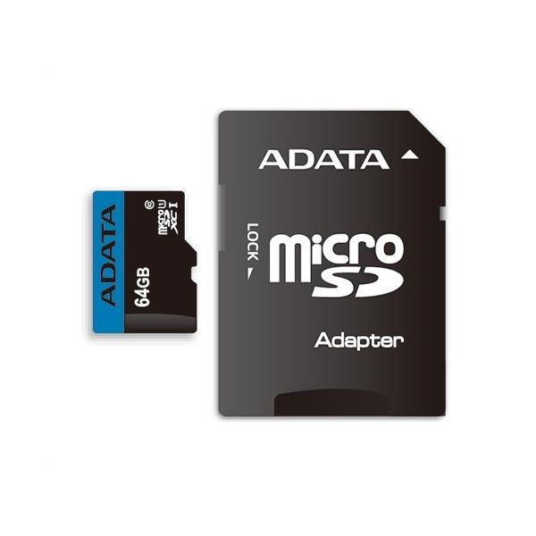 ADATA AUSDX64GUICL10RA1D MicroSDHC^XC UHS-I CLASS10 with ADAPTER J[h ADATA Premier }CNSD[J[h 64GB Class10 UHS-I