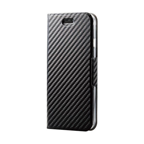 �G���R�� PM-A22SPLFUCB iPhone SE ��3����/SE ��2����/8/7 ���U�[�P�[�X�J�o�[ �蒠 �}�O�l�b�g�t���b�v �ϏՌ� �y�� ���C�����X�[�d�� �J�[�{����(�u���b�N)