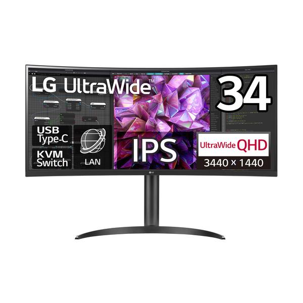 LG 34WQ75C-B PCモニター UltraWide 34型 34'' 21:9 Curved UltraWide™ QHD (3440 x 1440) Monitor