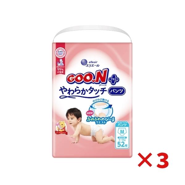 大王製紙 グーンプラス やわらかタッチ パンツ Mサイズ 52枚【3個セット販売】 861