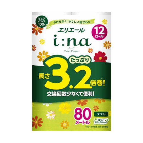 大王製紙 エリエール イーナトイレット 3.2倍巻 ダブル  12ロール  861