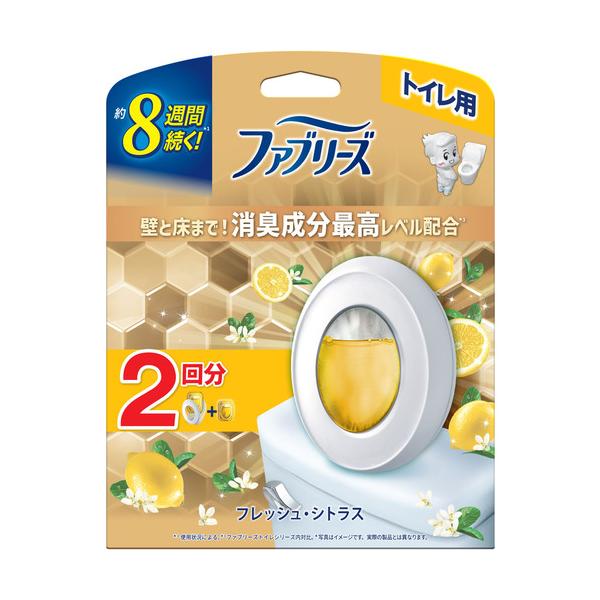 P&amp;G ファブリーズトイレ用消臭剤プレミアムシリーズ 消臭成分最高レベル フレッシュシトラス 本体+替 2個パック  861