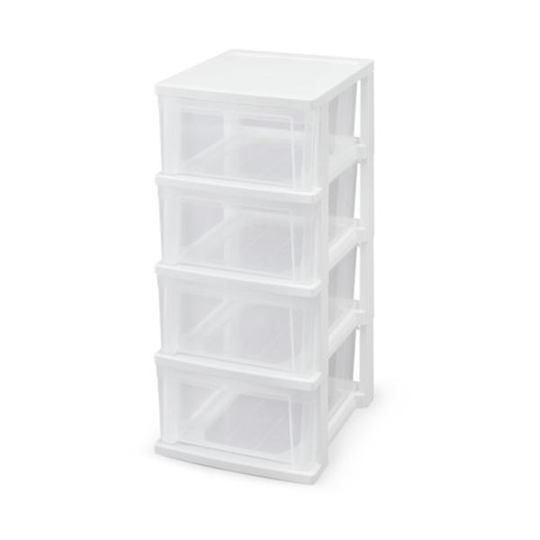 アイリスオーヤマ(IRIS) NSS-324 スリムチェスト ホワイト×クリア 446