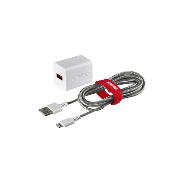 obt@[ BSMPA2404LC1TWH 2.4A USB}[d LightningP[u1.5mtizCgj