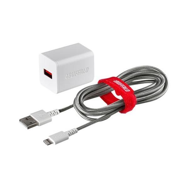 obt@[ BSMPA2404LC2TWH 2.4A USB}[d LightningP[u2.0mtizCgj