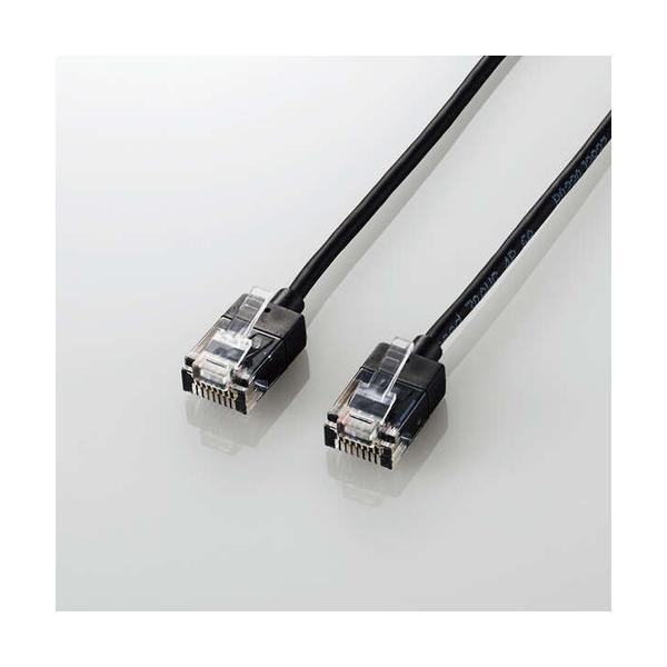 �G���R�� LD-GPASS/BK1 LAN�P�[�u�� 1.0m CAT6A���� 10GBASE-T�Ή� ���g���ш�500MHz �X�[�p�[�X�������a3.0mm �V���[�g�R�l�N�^�[ �u���b�N