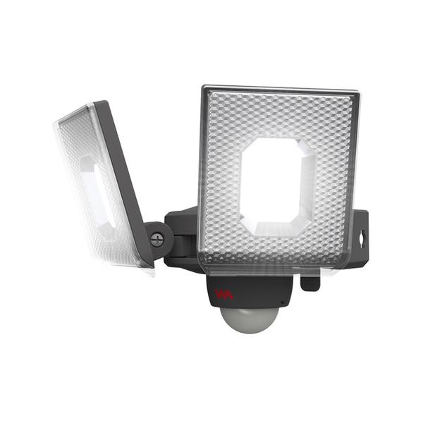 ムサシ LEDAC2014 7.5W×2灯スライド型LEDセンサーライト 白色 コンセント式 グレー 50