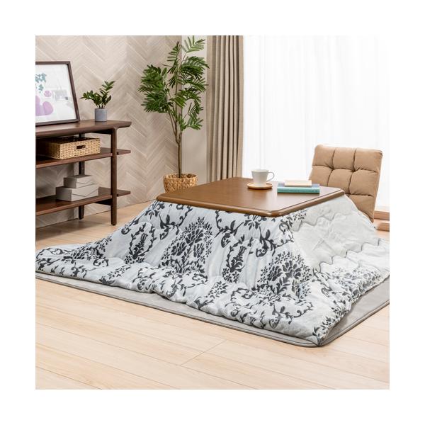 こたつ＆布団セット】[正方形190×190] こたつ布団 オスカ グレー 蓄熱