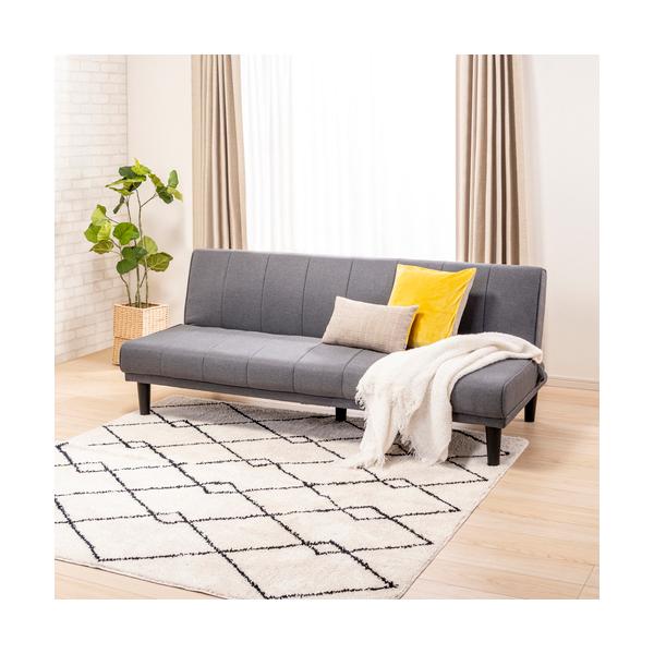 【数量限定大特価】ヤマダオリジナル ソファベッド アステイ CGY 布 リクライニング機能付き【WEB限定販売モデル】 448