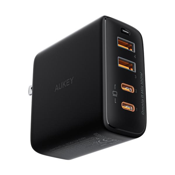 AUKEY PA-B7T-BK USB充電器 Omnia2 Mix 100W PD対応 [USB-A 2